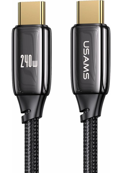 US-SJ581 Pd3.1 Type-C To Type-C Çinko Alaşım 240W Hızlı Şarj ve Kablosu 2m