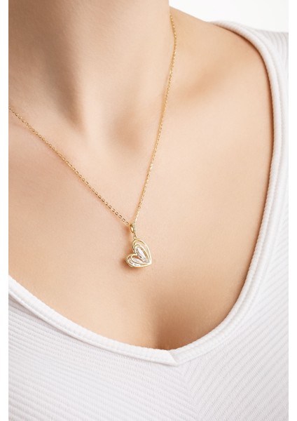 Kalp Dokunuşu 18 Ayar Sarı Altın Kaplama Gümüş Seti fiyatları