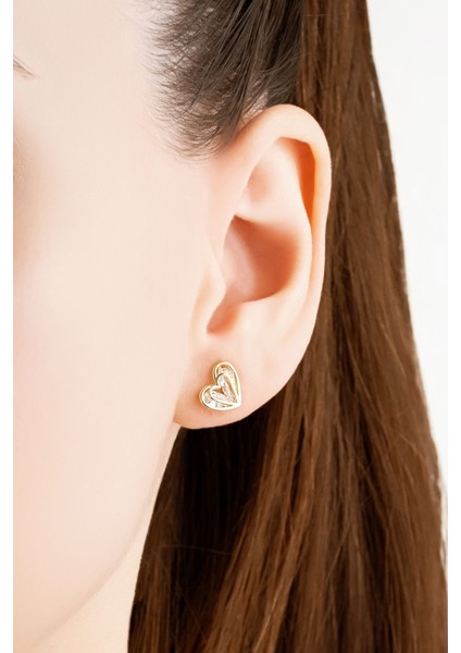 Kalp Dokunuşu 18 Ayar Sarı Altın Kaplama Gümüş Seti fırsatları