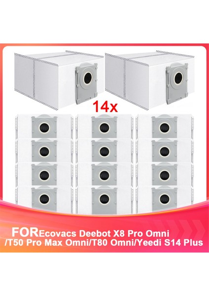 X8 Pro OMNI/T50 Max OMNI/T80 OMNI/S14 Plus Için 14 Adet Toz Torbası, 3,5 L Büyük Yedek Torbalar (Yurt Dışından)