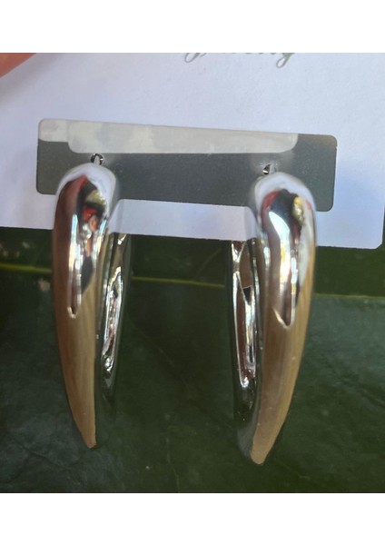 Gümüş Renk Lüks Gösterişli Halka Küpe modelleri