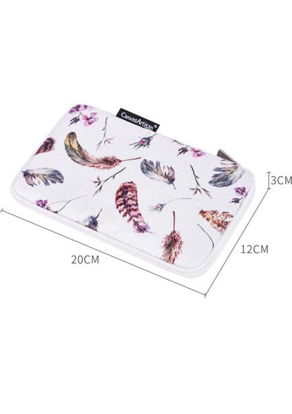 Canvasartısan H9-S21 Suluboya Tüy Desenli Kulaklık Fare Şarj Cihazı Dijital Aksesuarlar Saklama Çantası Taşıma Kılıfı (Yurt Dışından) indirimleri