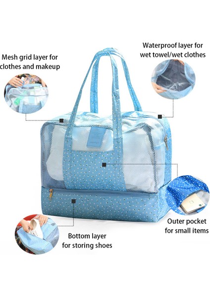 Islak Kuru Ayırma Büyük Kapasiteli Su Geçirmez Oxford Kumaş Plaj Yüzme Saklama Çantası Seyahat Düzenleyici - Pembe Çiçek (Yurt Dışından) fiyatları