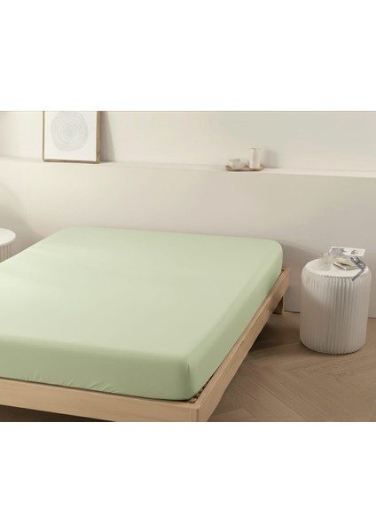 Battal Boy Çift Kişilik (180X200) Fitted Çarşaf ( Pastel Yeşil ) fiyatları