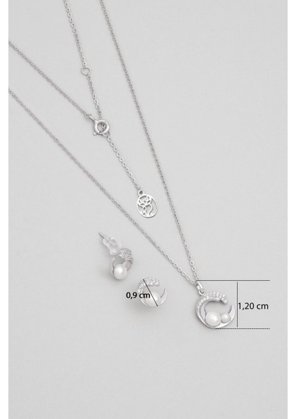 Minimal Inci 18 Ayar Beyaz Altın Kaplama Gümüş Seti modelleri