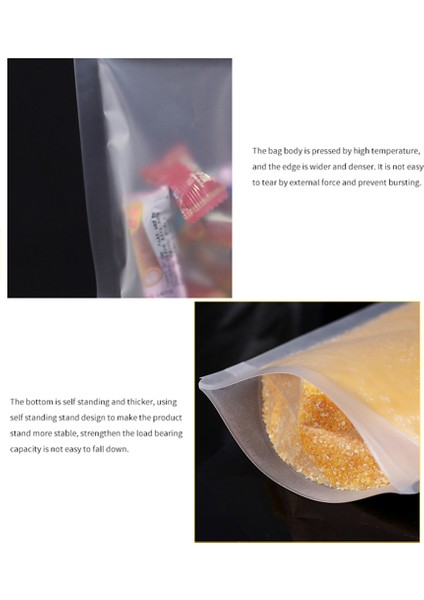 MX-008 100 Adet 20X30CM+5CM Fermuarlı Saklama Poşetleri 20C Ayakta Duran Mat Mühürlü Gıda Poşeti (Yurt Dışından) indirimleri