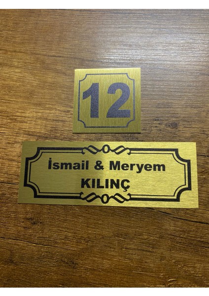 Kapı İsimliği Klasik Ev Dış Kapı İsimliği Çelik Kapı İsimliği Gold0006