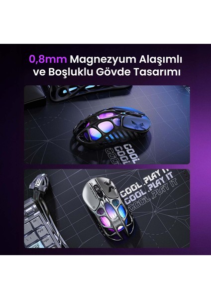 Mercury V75 Hall Effect, Rapid Trigger 8.000 Hz Kablolu Manyetik Klavye + Xpro 32.000 Dpı Rgb Kablosuz Mouse Oyuncu Seti, Siyah fırsatları