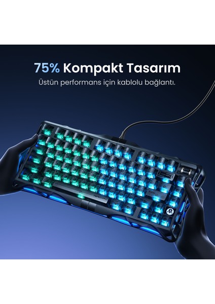 Mercury V75 Hall Effect, Rapid Trigger 8.000 Hz Kablolu Manyetik Klavye + Xpro 32.000 Dpı Rgb Kablosuz Mouse Oyuncu Seti, Siyah indirimleri