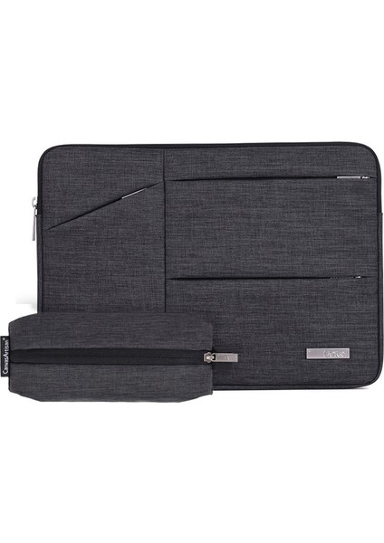 Canvasartısan L2-108 Ultra Ince Dizüstü Bilgisayar Çantası Ince Fermuarlı Not Defteri Taşıma Çantası ve Mini Saklama Çantası 11" Bilgisayarlar Için - Koyu Gri (Yurt Dışından)