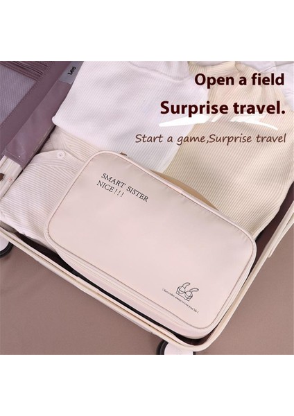 1006 Çift Katmanlı Iç Çamaşırı Saklama Çantası Taşınabilir Sütyen Çorap Külot Düzenleme Saklama Çantası - Bej (Yurt Dışından) fırsatları