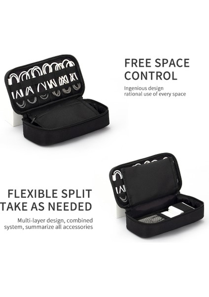 Valuewın MD089 Dijital Aksesuar Çantası, Veri Kablosu, Taşınabilir Şarj Cihazı, Saklama Kutusu, Telefon, Fare Taşıma Çantası, Boyut: S - Siyah (Yurt Dışından) fırsatları