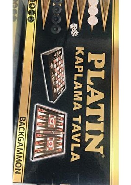 Platin Kaplama Büyük Boy Tavla Ceviz Ağaç Malzemeden 32 Adet Pul ve 2 Adet Zar ile modelleri