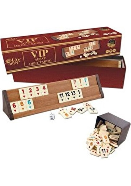 Okey VIP Ahşap Okey Takımı Antibakteriyel Kir Tutmayan 44 cm 4 Parça fırsatları