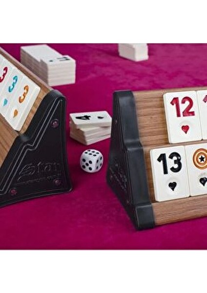 Okey VIP Ahşap Okey Takımı Antibakteriyel Kir Tutmayan 44 cm 4 Parça