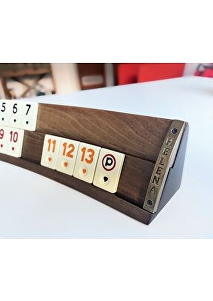 Oval Ahşap Okey Takımı 106 Parça Doğal Ahşap Kılıflı Taşlarla