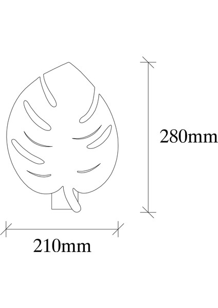 Yaprak Motifli Dekoratif Metal Aplik Pütürlü Siyah, Modern Ambiyans Duvar Lambası YAPRAK-MR-843