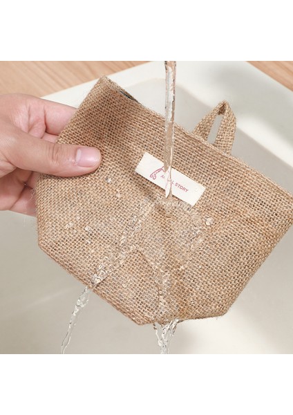 Pamuklu Keten Yıkanabilir Saklama Çantası Mutfak Masaüstü Askılı Düzenleyici Kap - Koyu Mavi / Noktalı (Yurt Dışından) modelleri