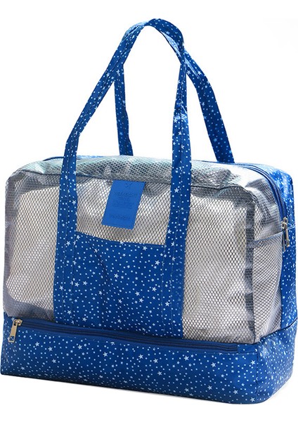 Islak Kuru Ayırma Büyük Kapasiteli Su Geçirmez Oxford Kumaş Plaj Yüzme Saklama Çantası Seyahat Düzenleyici - Koyu Mavi Yıldızlar (Yurt Dışından)