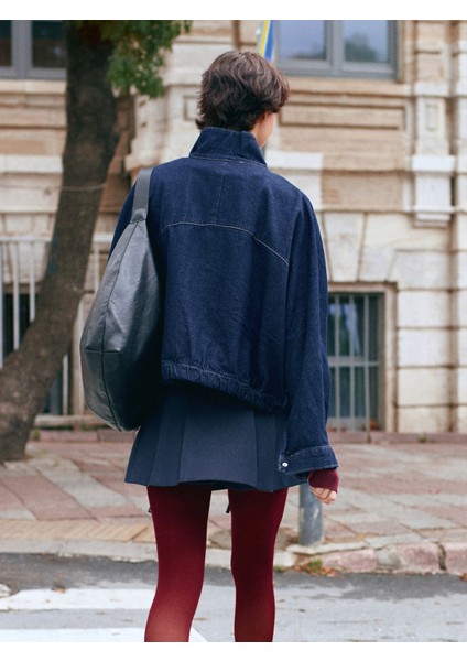 65380 %100 Pamuk Yarasa Kol Kot Ceket-Lacivert fiyatları