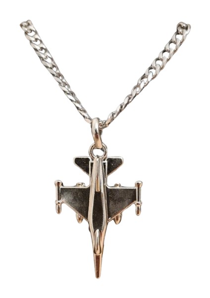 F-16 Jet Savaş Uçağı Zincirli Unisex Kolye