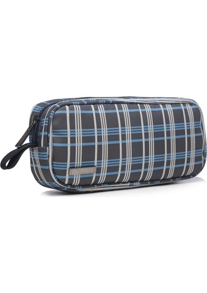 Lısen Dijital Aksesuarlar Naylon Fermuarlı Çanta Veri Kablosu U-Disk Güç Bankası Şarj Cihazı Saklama Çantası - Gri/mavi (Yurt Dışından)