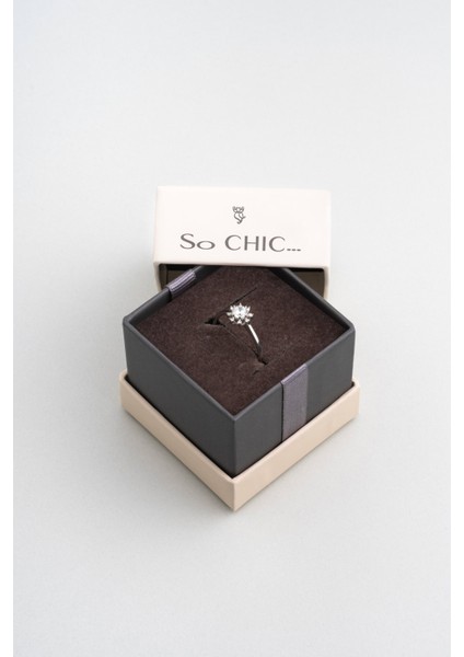 Sonsuzluk Çiçeği 18 Ayar Beyaz Altın Kaplama Gümüş Yüzük indirimleri