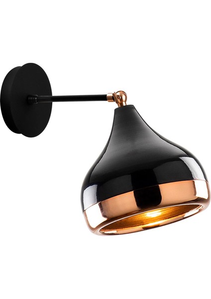 Hareketli Başlık Metal Sıvama Mafsallı Aplik Parlak Siyah, Endüstriyel Duvar Aydınlatma YILDO-M-6901 fiyatları