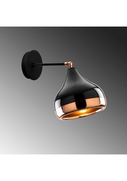 Hareketli Başlık Metal Sıvama Mafsallı Aplik Parlak Siyah, Endüstriyel Duvar Aydınlatma YILDO-M-6901 modelleri