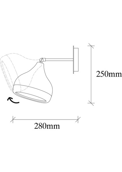Hareketli Başlık Metal Sıvama Mafsallı Aplik Parlak Siyah, Endüstriyel Duvar Aydınlatma YILDO-M-6901 fırsatları