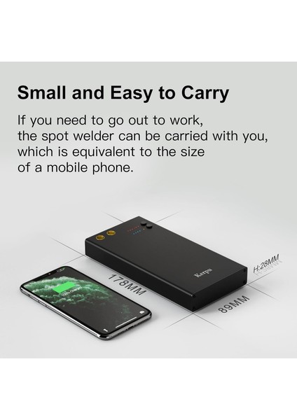 Kerpu Güç Ayarlı Şarjlı Pil Punta Kaynak Makinesi 7500MAH