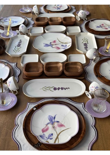 Kahvaltı Takımı Iris Akasya 62 Parça 6 Kişilik