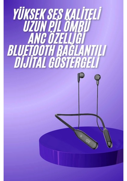 100 Saat Kablolu Boyun Askılı Dijital Göstergeli Bluetooth Kulaklığı fiyatları