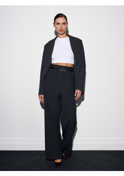 72197 Kemerli Yüksek Bel Pantolon-Antrasit modelleri