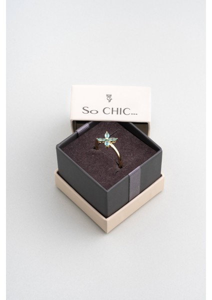 Afrodit 18 Ayar Sarı Altın Kaplama Gümüş Papatya Yüzük indirimleri