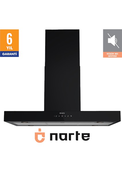 -HI30190B 90 cm Sıyah Ada Tipi Davlumbaz -6 Yıl Garantili -Yüksek Performans