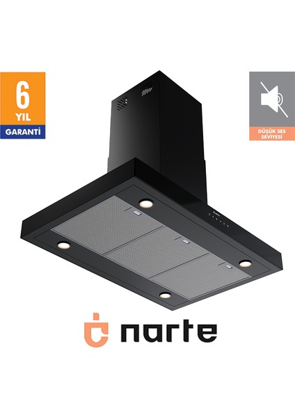 -HI30190B 90 cm Sıyah Ada Tipi Davlumbaz -6 Yıl Garantili -Yüksek Performans modelleri