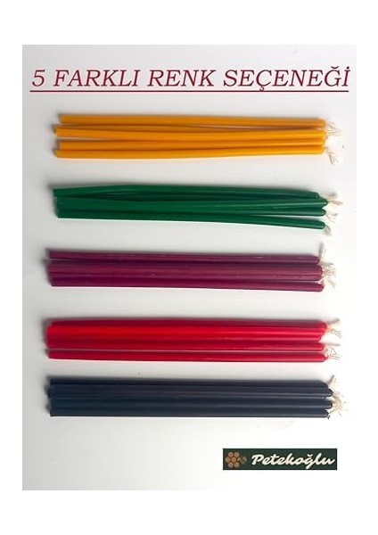 Mum Dilek Mumu Petek Uzun Parti Nişan Düğün Ritüel Doğum Günü Mum 15 Adet Beeswax Candle (Kırmızı) fiyatları