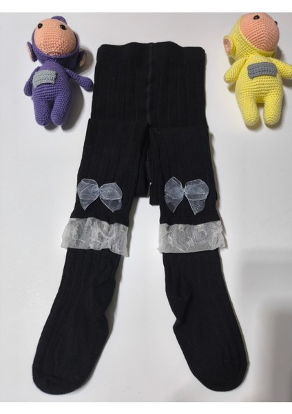 Kız Bebek Çocuk Külotlu Çorap Pamuklu Fiyonklu Tüllü Fitilli Kokulu Siyah fiyatları