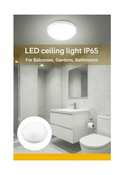 15W LED Beyaz Tavan Duvar Lambası IP65 Su Geçirmez | Beyaz Işık 6500K | 1500 Lümen | 220V | Bahçe Balkon Için Dış Mekan Aydınlatma | 120W Ampul Eşdeğeri fiyatları