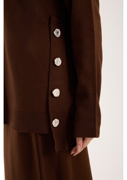 Triko Uzun Etek Bluz Takım Kahve Koyu Kahve fırsatları