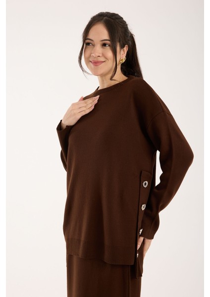 Triko Uzun Etek Bluz Takım Kahve Koyu Kahve indirimleri