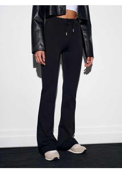 71891 Beli Lastikli Ispanyol Paça Eşofman-Siyah indirimleri