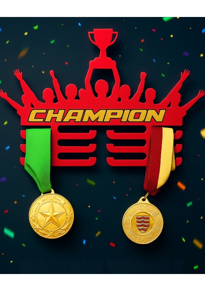 Çocuk Madalya Askısı 12'li – Kişiye Özel Spor Madalya Düzenleyici Dekoratif Duvar Askısı (3d Baskı)