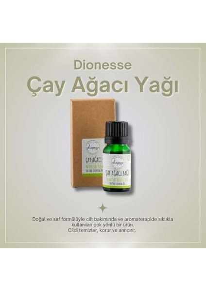 Dionesse Saf Çay Ağacı Yağı 10 ml | 100% Doğal, Arındırıcı, Sebum Dengeleyici, Cilt ve Tırnak Bakımı Için