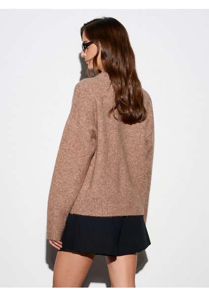 10837 Yün Karışımlı Kalpli Kazak-K.bej Mel. fiyatları