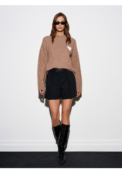 10837 Yün Karışımlı Kalpli Kazak-K.bej Mel. modelleri