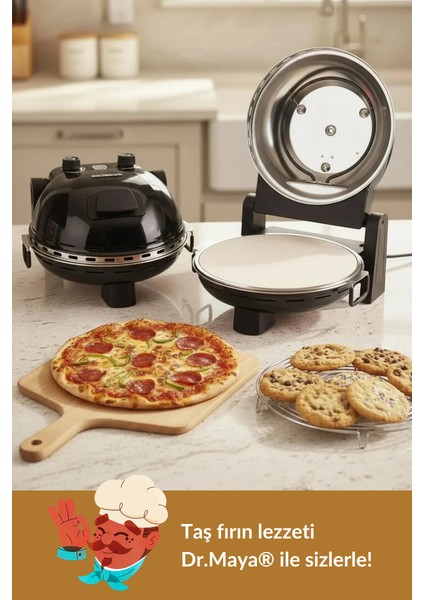 ® | Pro Plus Taş Fırın Pizza Makinesi - Siyah