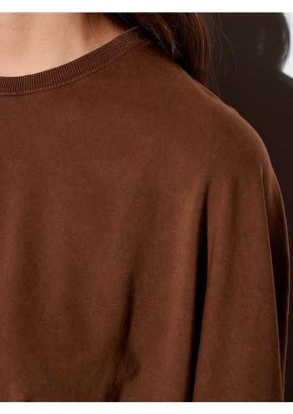 32207 Geniş Kollu T-Shirt-Kahve fırsatları