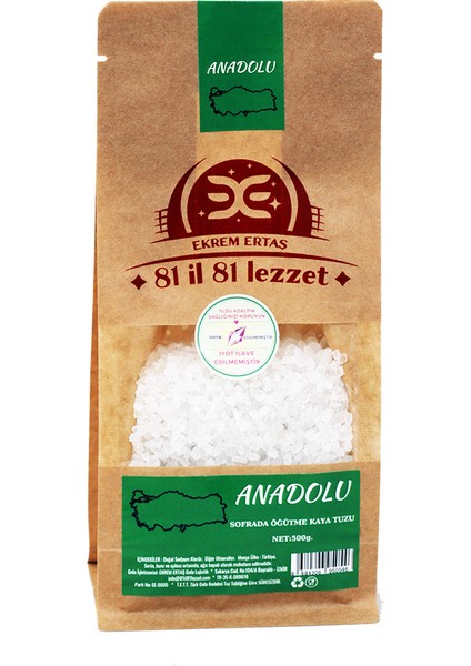 Anadolu Çankırı Sofrada Öğütme Kaya Tuzu Tane 500 gr